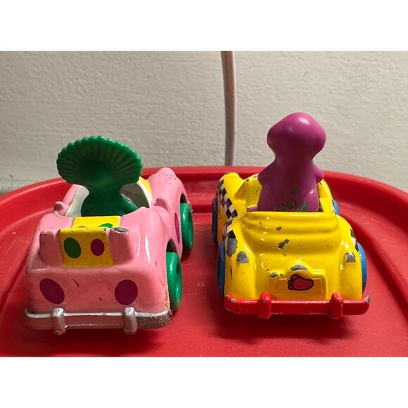 Barney Friends Die Cast Toy Cars Set Barney Baby Bop Characters Cars 80s 90s Vtg - Picture 5 of 8